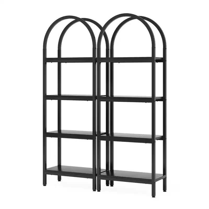 Étagère bibliothèque à 4 niveaux en bois avec étagères ouvertes pour livres, plantes et décoration