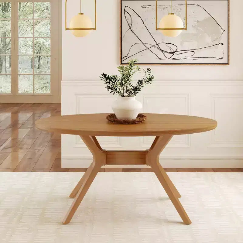 Table à manger ovale Verso de 157 cm pour 4 personnes, Table de cuisine en bois massif