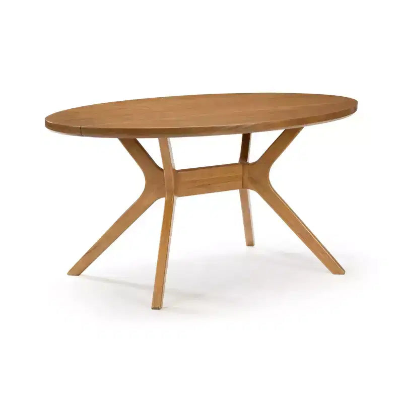 Table à manger ovale Verso de 157 cm pour 4 personnes, Table de cuisine en bois massif