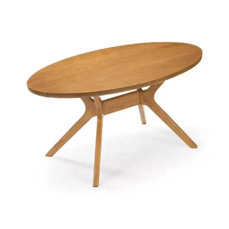 Table à manger ovale Verso de 157 cm pour 4 personnes, Table de cuisine en bois massif