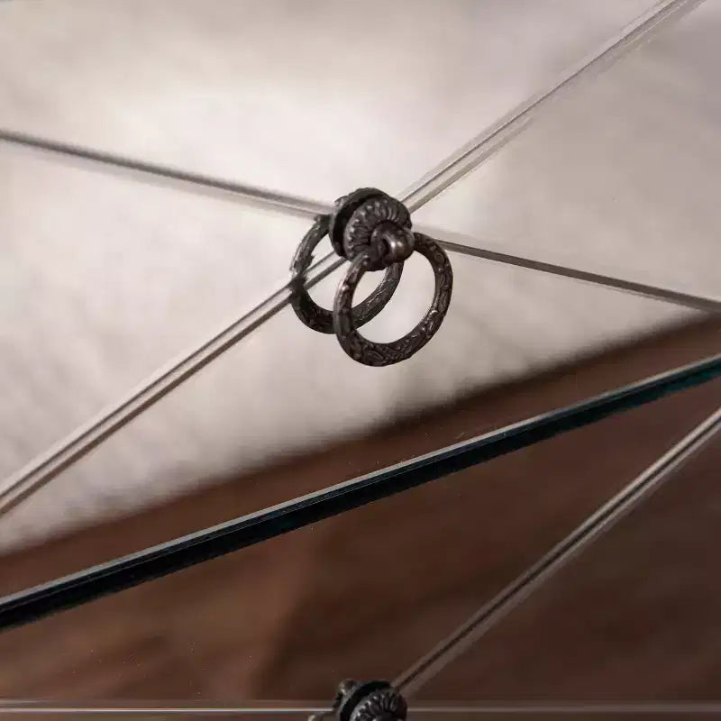 Table de chevet avec tiroirs en miroir - Argent - SEI