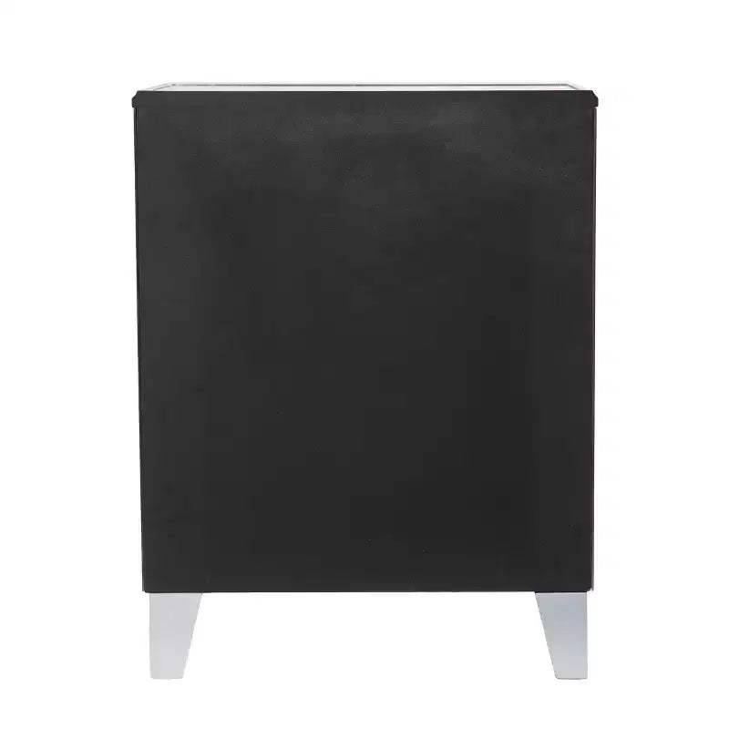 Table de chevet avec tiroirs en miroir - Argent - SEI