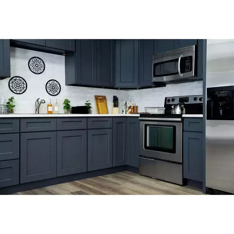 Meuble bas de cuisine avec tiroir, 18 po L x 34,5 po H x 24 po P, cadre en contreplaqué à fermeture amortie - recouvrant RTA