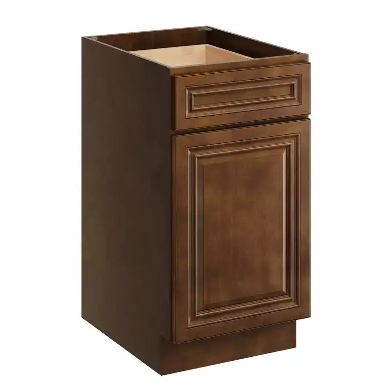 Meuble bas de cuisine avec tiroir, 18 po L x 34,5 po H x 24 po P, cadre en contreplaqué à fermeture amortie - recouvrant RTA