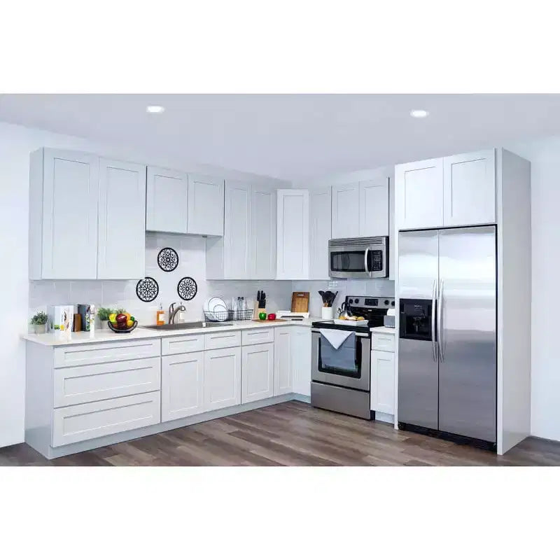 Meuble bas de cuisine avec tiroir, 18 po L x 34,5 po H x 24 po P, cadre en contreplaqué à fermeture amortie - recouvrant RTA