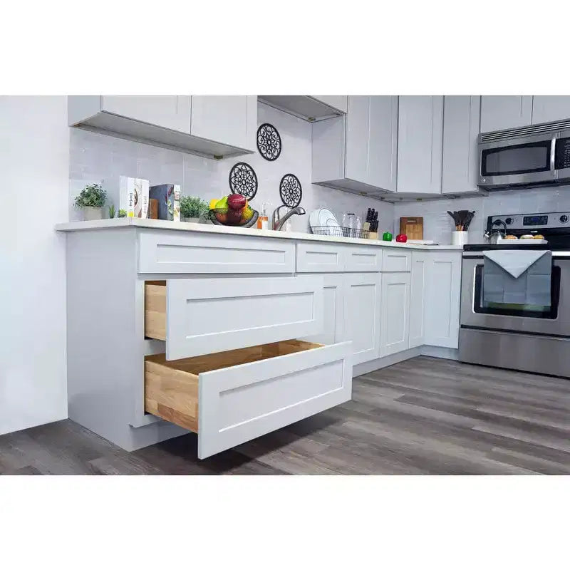 Meuble bas de cuisine avec tiroir, 18 po L x 34,5 po H x 24 po P, cadre en contreplaqué à fermeture amortie - recouvrant RTA