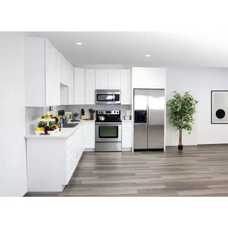 Meuble bas de cuisine avec tiroir, 18 po L x 34,5 po H x 24 po P, cadre en contreplaqué à fermeture amortie - recouvrant RTA