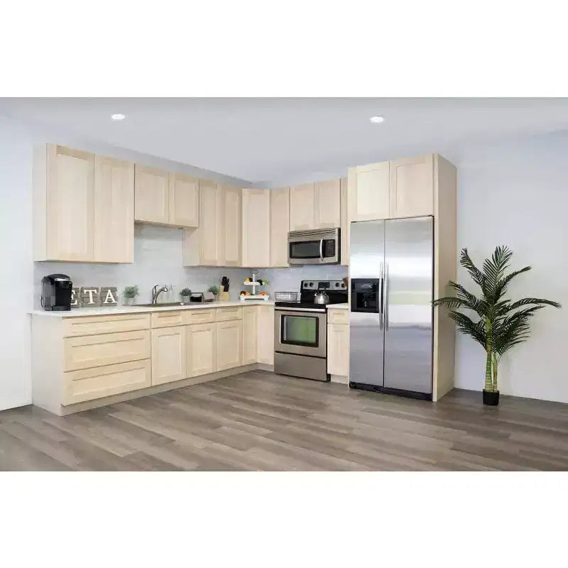 Meuble bas de cuisine avec tiroir, 18 po L x 34,5 po H x 24 po P, cadre en contreplaqué à fermeture amortie - recouvrant RTA
