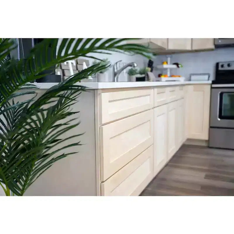 Meuble bas de cuisine avec tiroir, 18 po L x 34,5 po H x 24 po P, cadre en contreplaqué à fermeture amortie - recouvrant RTA