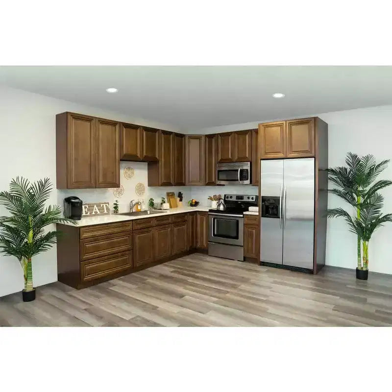 Meuble bas de cuisine avec tiroir, 18 po L x 34,5 po H x 24 po P, cadre en contreplaqué à fermeture amortie - recouvrant RTA