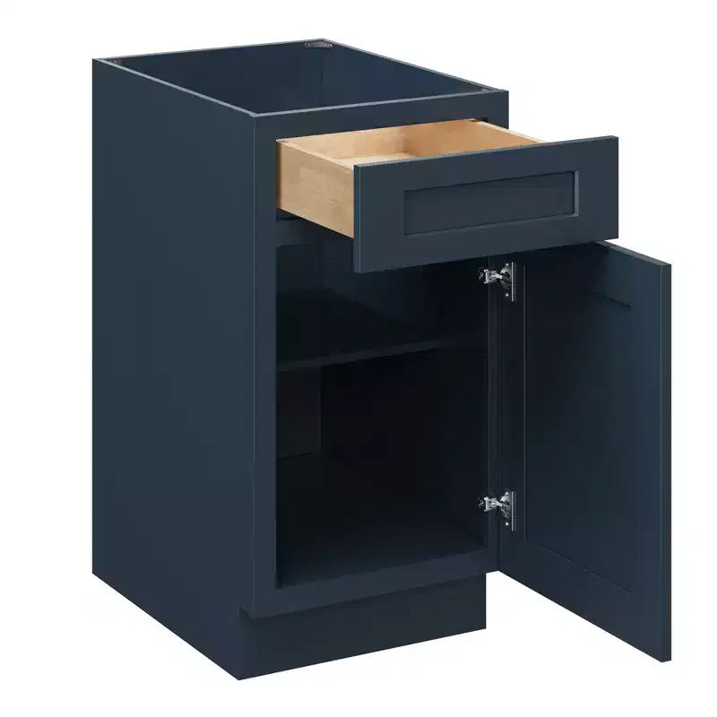 Meuble bas de cuisine avec tiroir, 18 po L x 34,5 po H x 24 po P, cadre en contreplaqué à fermeture amortie - recouvrant RTA