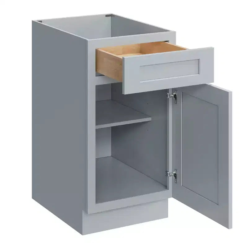 Meuble bas de cuisine avec tiroir, 18 po L x 34,5 po H x 24 po P, cadre en contreplaqué à fermeture amortie - recouvrant RTA