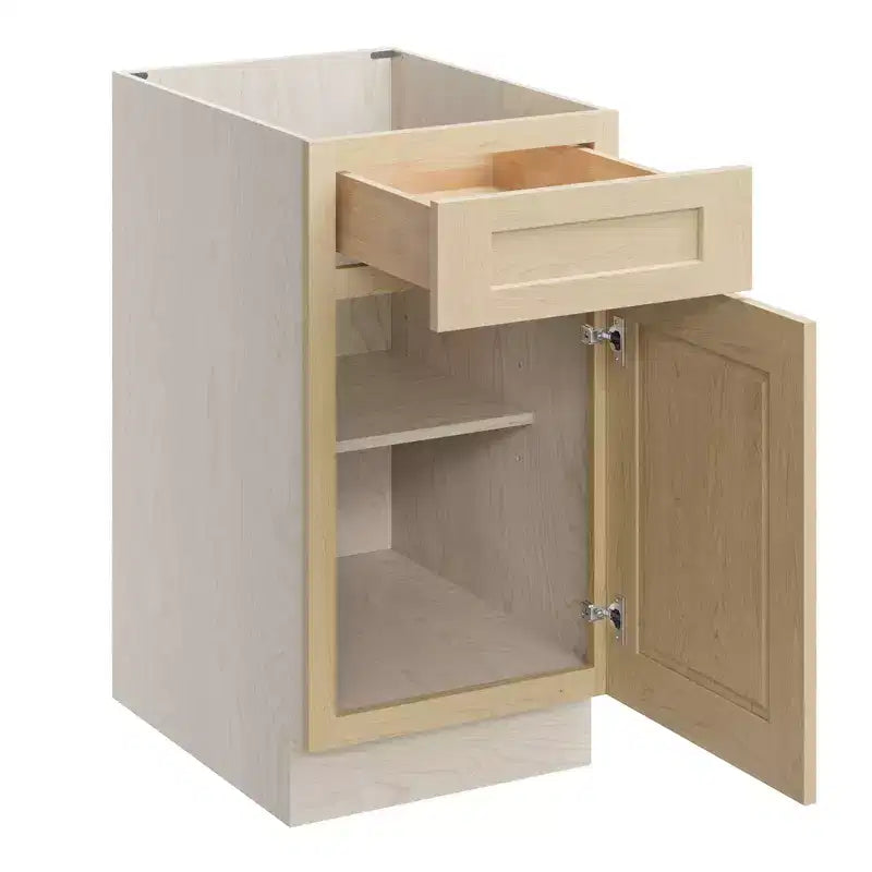 Meuble bas de cuisine avec tiroir, 18 po L x 34,5 po H x 24 po P, cadre en contreplaqué à fermeture amortie - recouvrant RTA