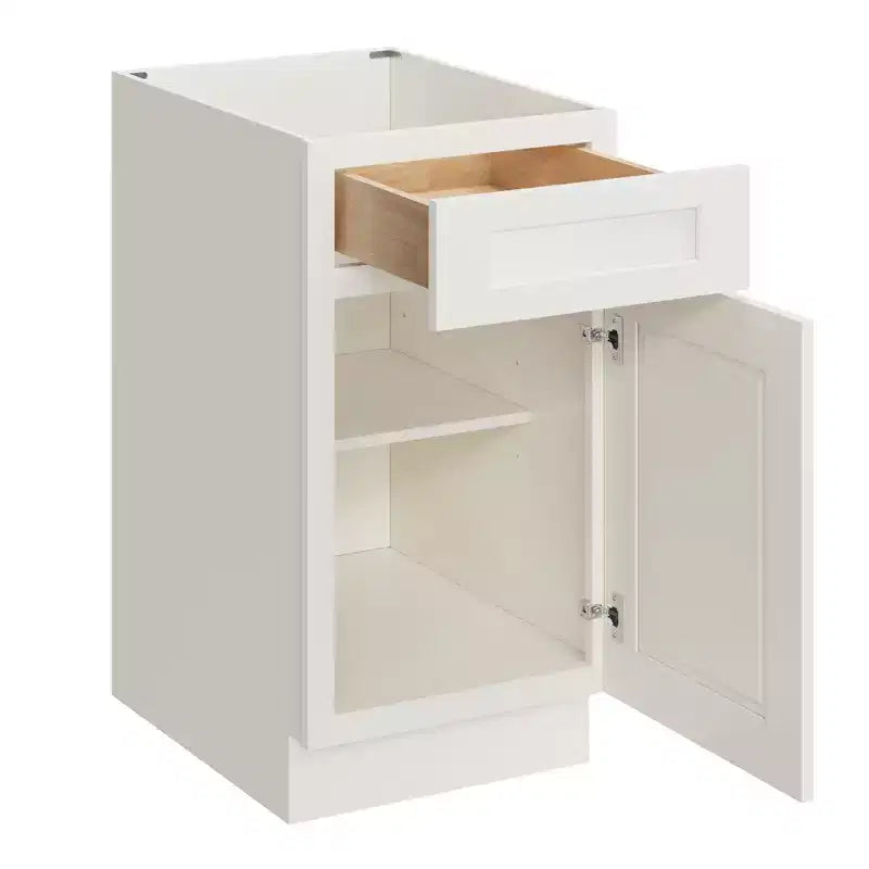 Meuble bas de cuisine avec tiroir, 18 po L x 34,5 po H x 24 po P, cadre en contreplaqué à fermeture amortie - recouvrant RTA