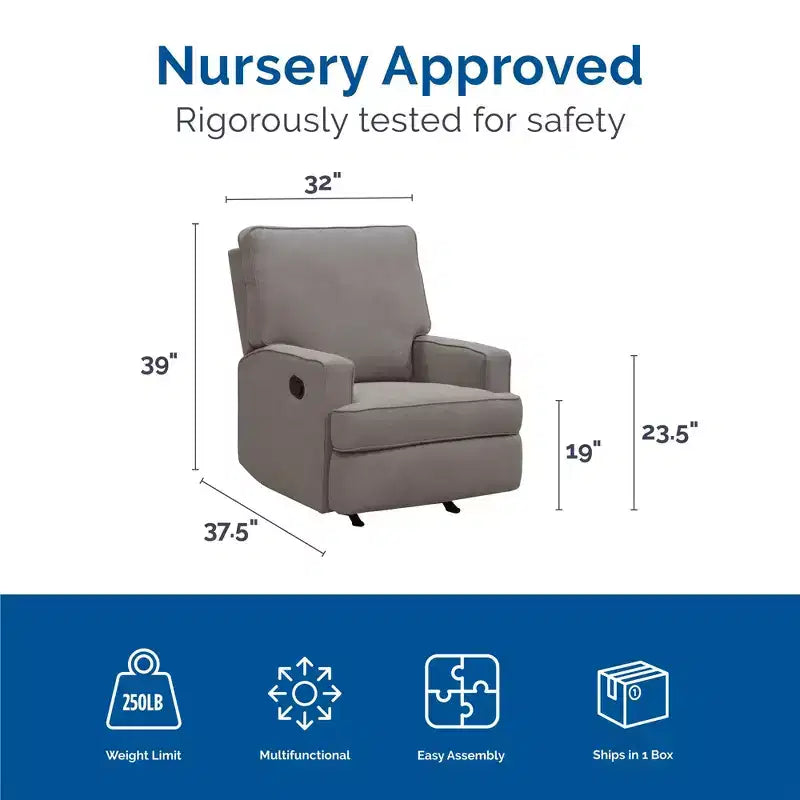 Fauteuil inclinable à bascule pour chambre de bébé, fauteuil inclinable 2-en-1 avec revêtement en velours