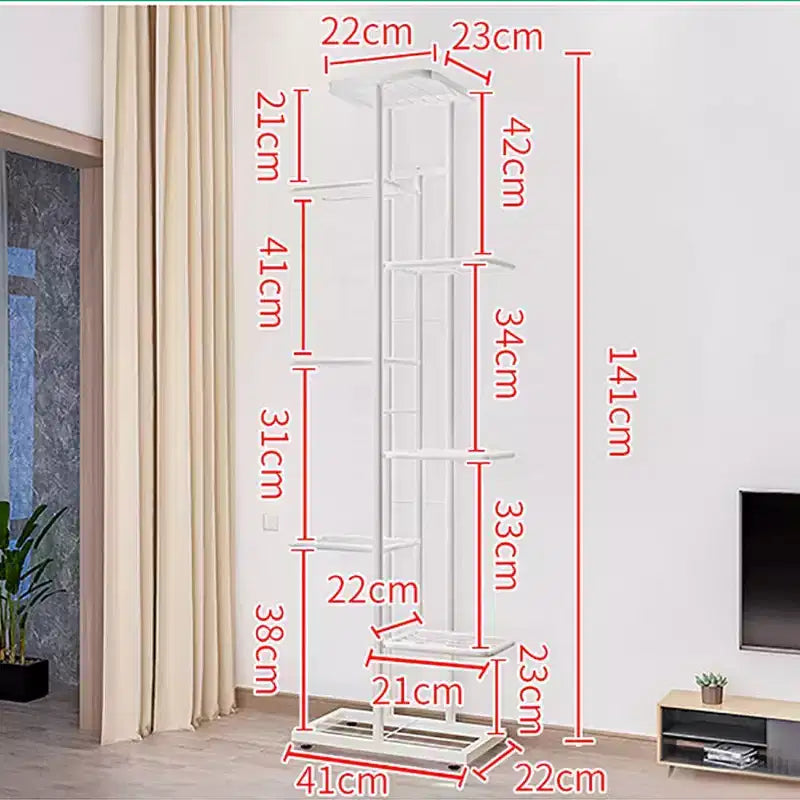 Étagère à plantes en métal à 8 niveaux pour plantes d'intérieur multiples, grande étagère d'angle de 141 cm