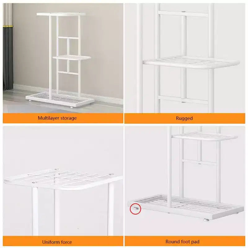 Étagère à plantes en métal à 8 niveaux pour plantes d'intérieur multiples, grande étagère d'angle de 141 cm