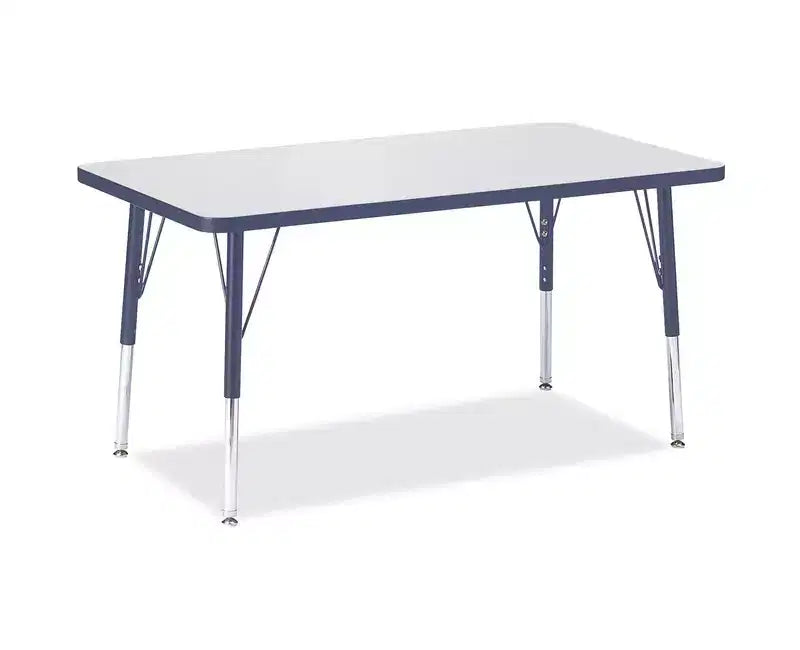 Table d'activités rectangulaire (24 x 36) bleue, hauteur élémentaire