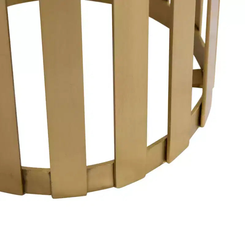 Table d'appoint ronde en bois avec plateau en marbre