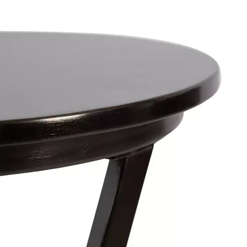 Table d'appoint ronde en métal au fini laiton antique