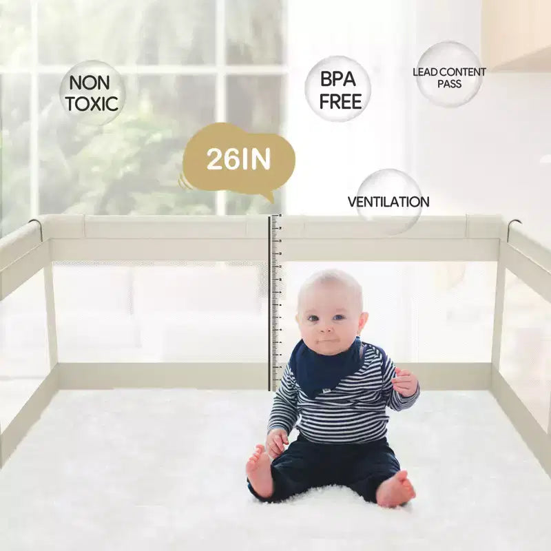 Parc pour bébé 150x150 cm, barrière de sécurité durable pour bébés et tout-petits, utilisation intérieure et extérieure