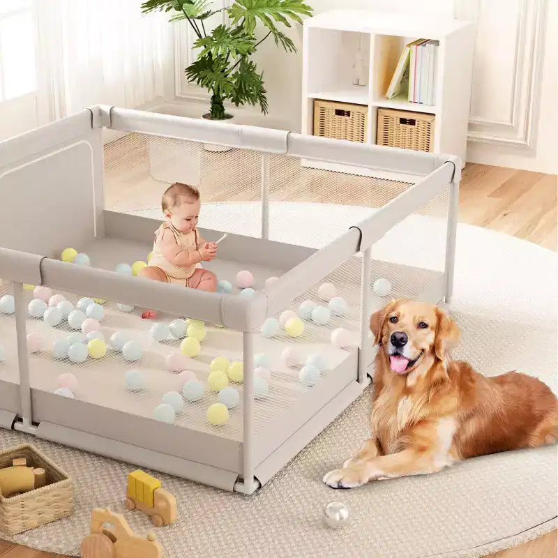 Parc pour bébé 150x150 cm, barrière de sécurité durable pour bébés et tout-petits, utilisation intérieure et extérieure
