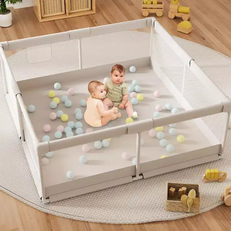 Parc pour bébé 150x150 cm, barrière de sécurité durable pour bébés et tout-petits, utilisation intérieure et extérieure