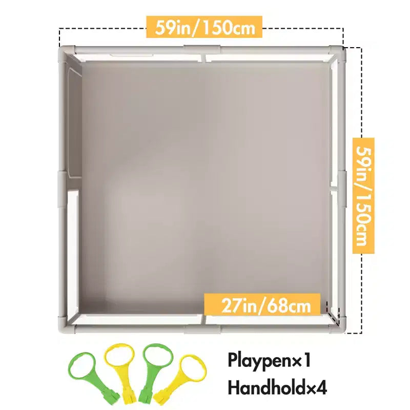 Parc pour bébé 150x150 cm, barrière de sécurité durable pour bébés et tout-petits, utilisation intérieure et extérieure