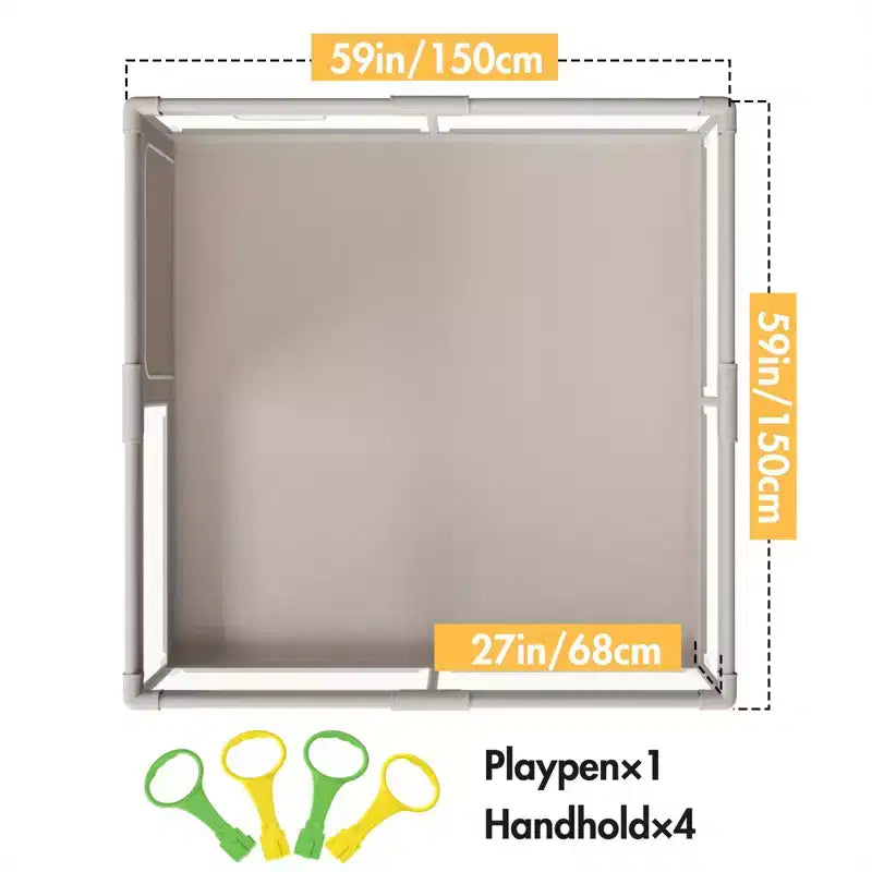 Parc pour bébé 150x150 cm, barrière de sécurité durable pour bébés et tout-petits, utilisation intérieure et extérieure