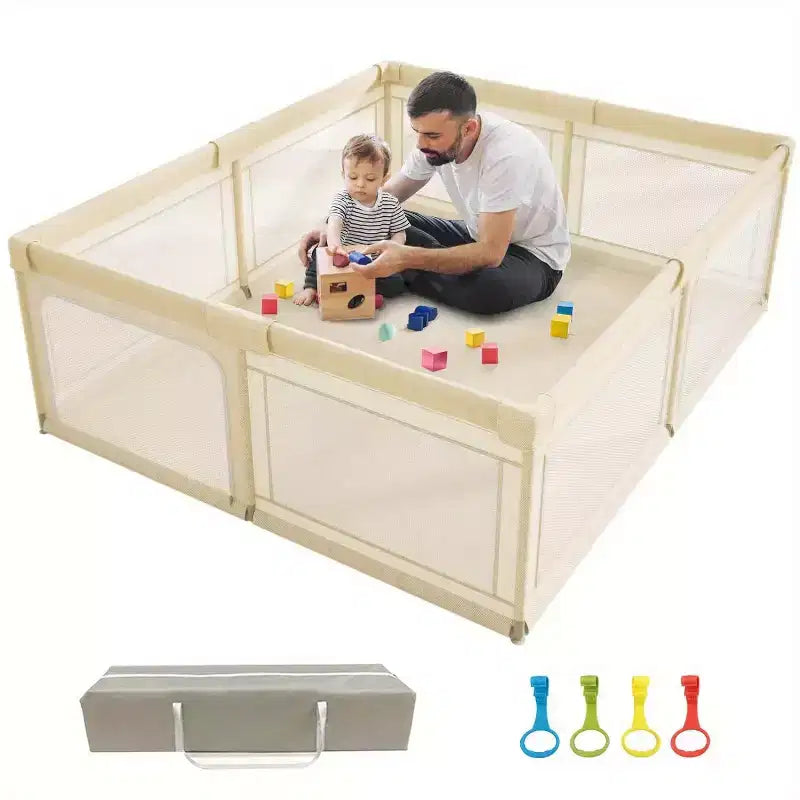 Parc pour bébé 150x150 cm, barrière de sécurité durable pour bébés et tout-petits, utilisation intérieure et extérieure