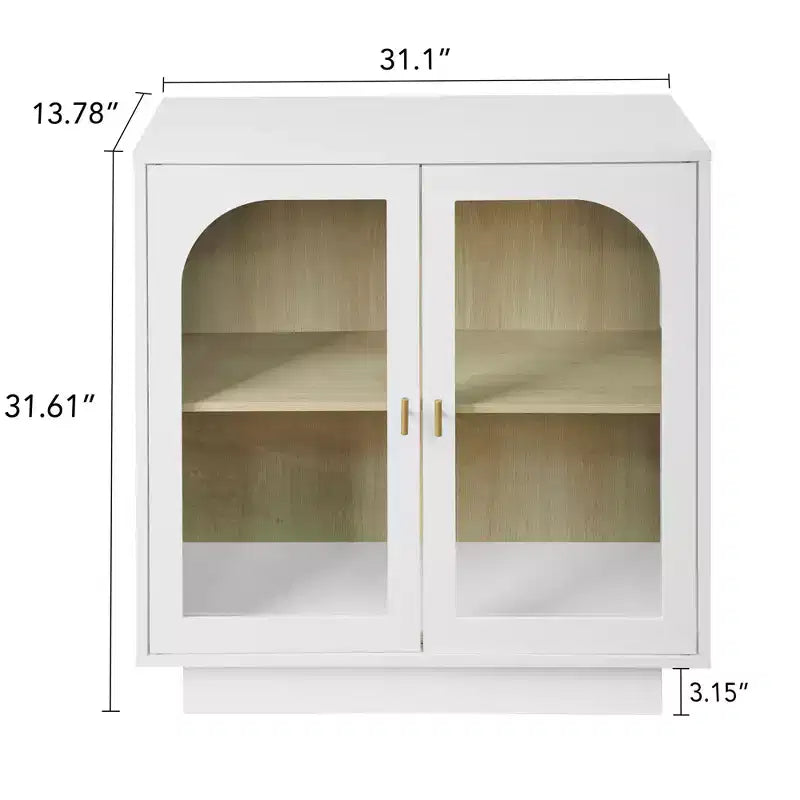 Armoire de rangement moderne avec portes en acrylique et étagère réglable