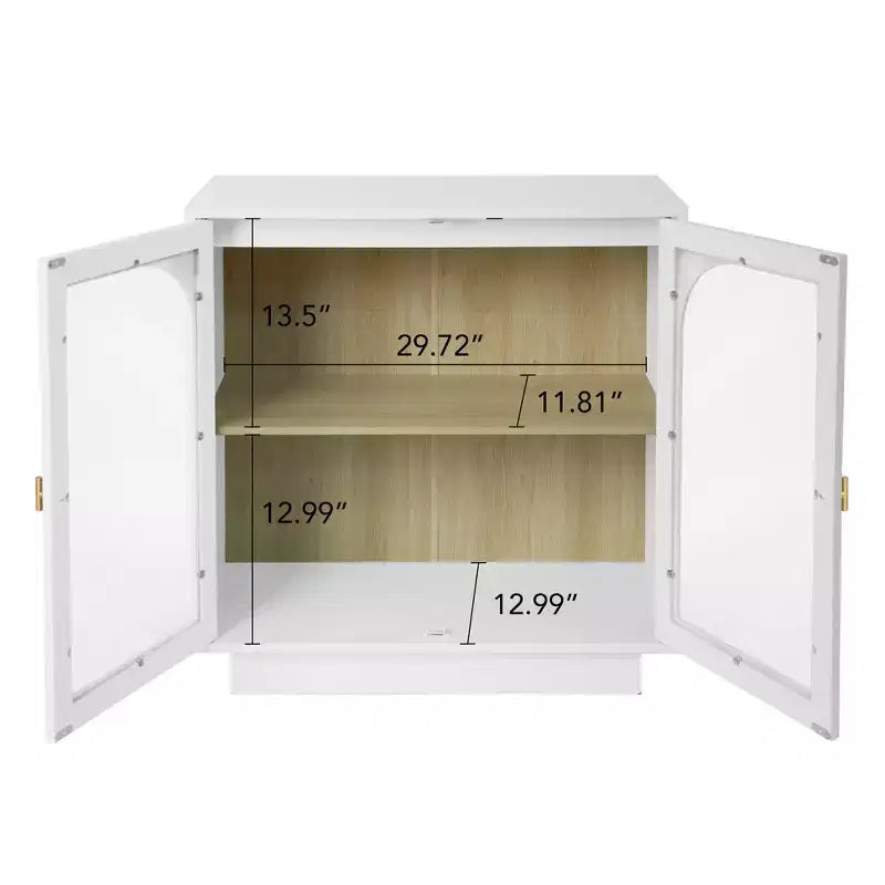 Armoire de rangement moderne avec portes en acrylique et étagère réglable