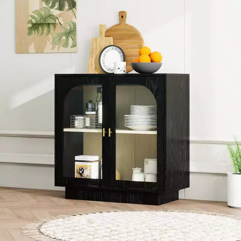Armoire de rangement moderne avec portes en acrylique et étagère réglable