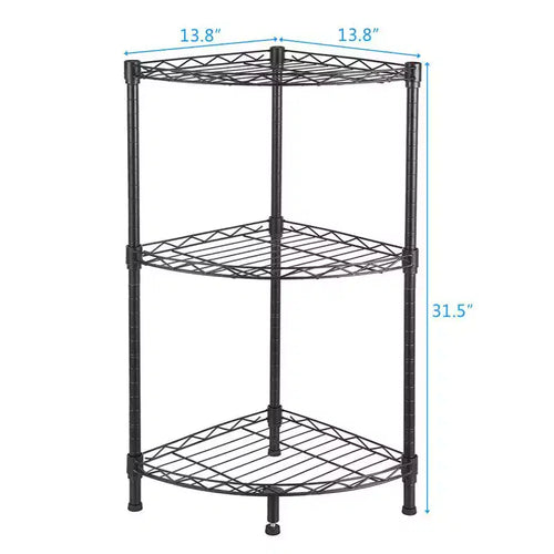 Étagère d'angle en fil métallique de 31,5 po H x 13,8 po L x 13,8 po P