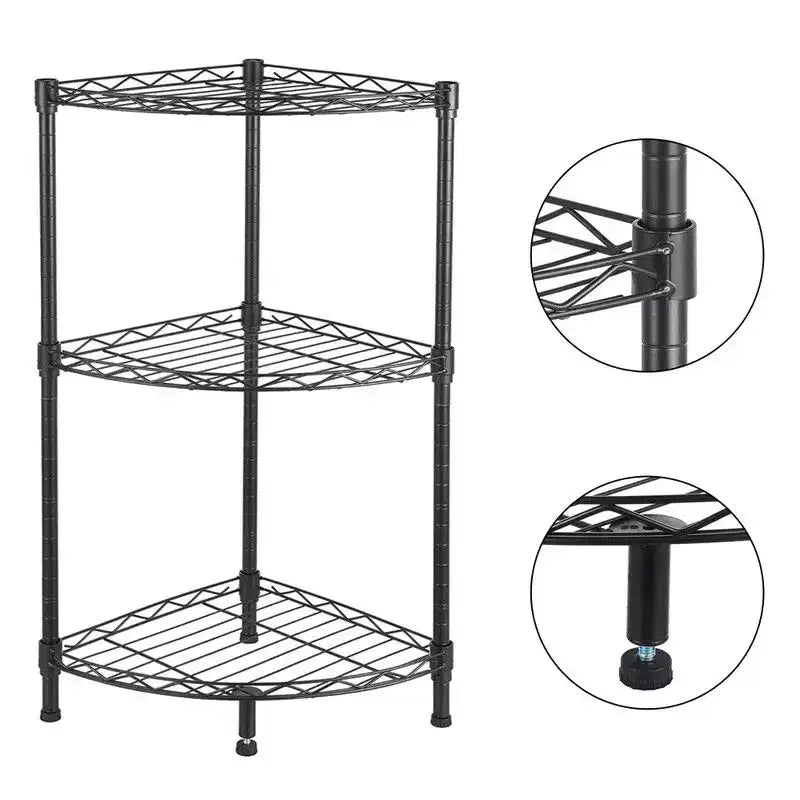 Étagère d'angle en fil métallique de 31,5 po H x 13,8 po L x 13,8 po P